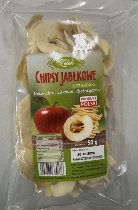 CHIPSY JABŁKOWY 50g ZELEK