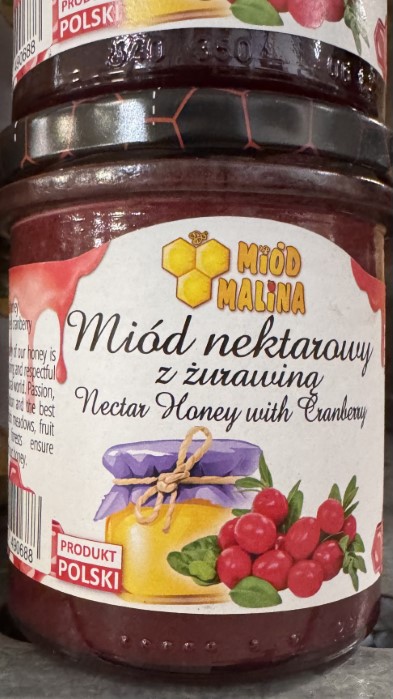 MIÓD NEKTAROWY z żurawiną 450g MM