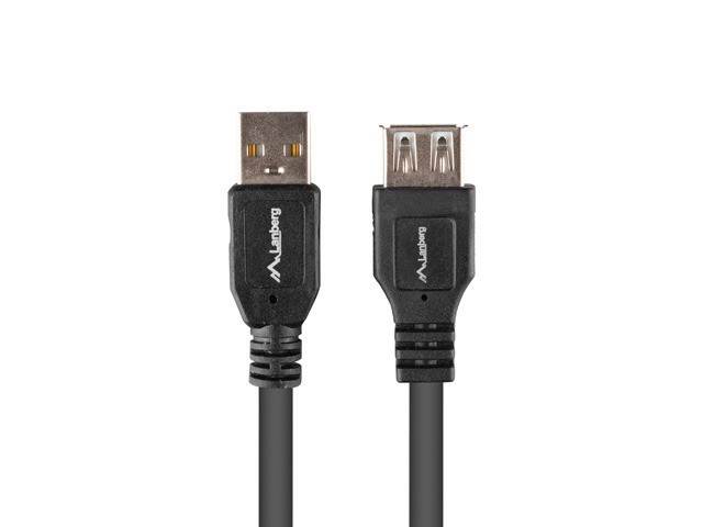 Przedłużacz USB-A Lanberg M/F 2.0 1.8m czarny box