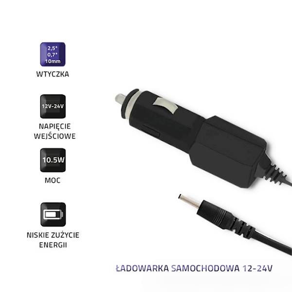 Qoltec 50142 Ładowarka sam. 12-24V 5V/2.4A USB C