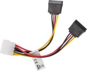 Lanberg kabel zasilający MOLEX(F)->SATA(F) x2 15cm
