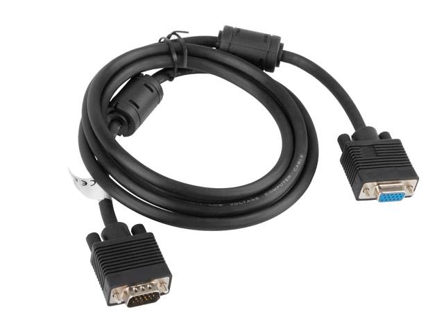 Kabel VGA Lanberg M/M 1,8m Ekran Ferryt czarny
