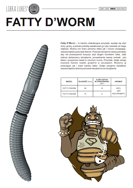 FATTY D’WORM 65mm kolor 036 zapach ser 1szt