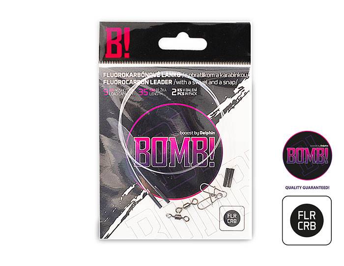 Przypon Fluorocarbonowy BOMB! z krętlikiem i agraf
