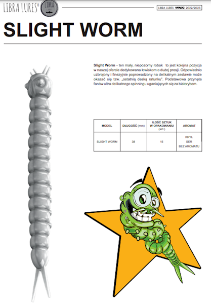 SLIGHT WORM 38mm kolor 038  zapach krill 1szt