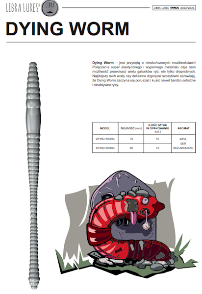 DYING WORM 70mm kolor 021 zapach krill 1szt