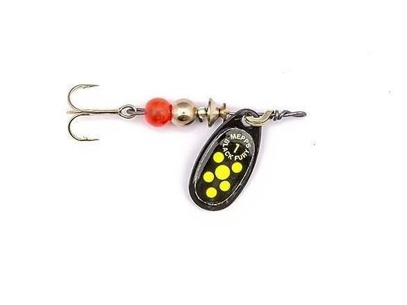 Mepps BLACK FURY czarny / seledynowe kropki nr 1