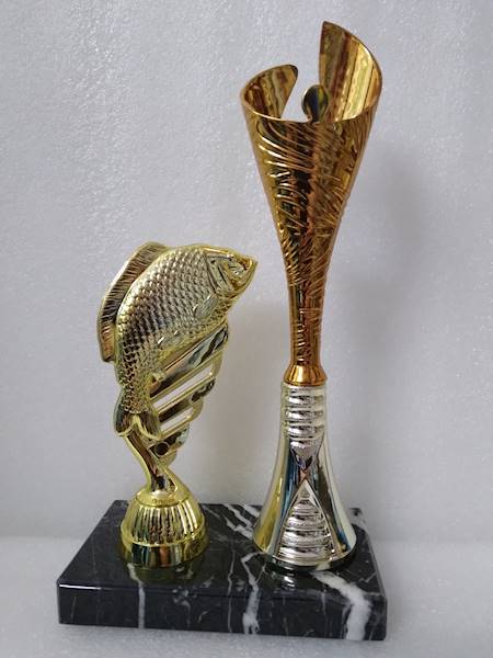 PUCHAR RYBA-STATUETKA BRĄZOWA 23cm