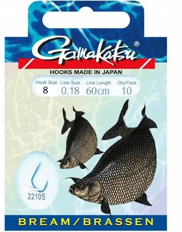 Gamakatsu Haczyki z przyponem Bream roz. 8 2210S