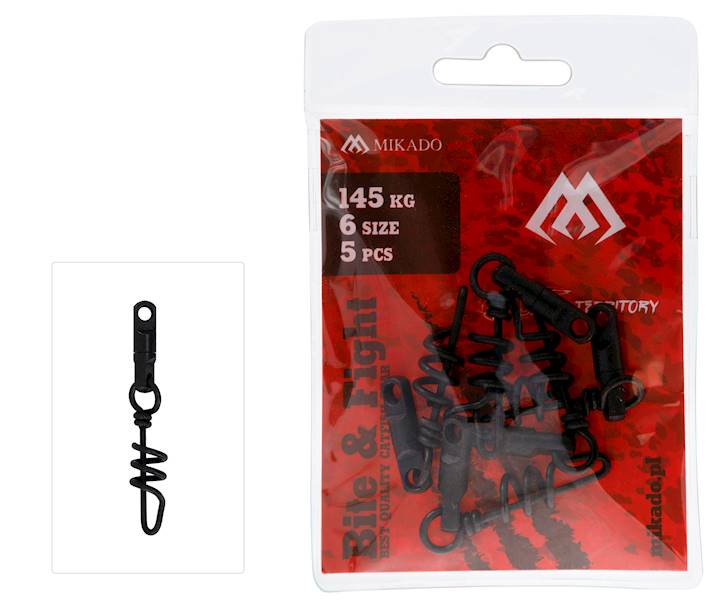 KRĘTLIK - Z AGRAFKĄ ŚRUBOWĄ rozm. 6mm CZARNY 5szt