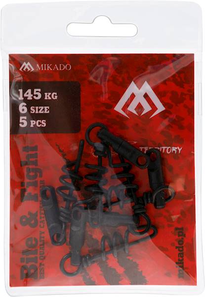 KRĘTLIK - Z AGRAFKĄ ŚRUBOWĄ rozm. 6mm CZARNY 5szt