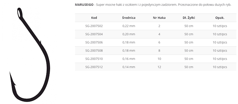 HACZYK  MARUSIEGO 2  0,22MM/50CM GOLD 10szt