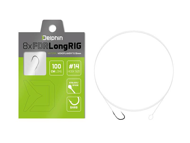 Przypon Delphin FDR LongRIG / 8szt 100cm 0,20mm #8