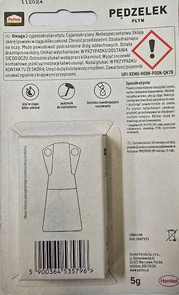 Klej patex z pędzelkiem , PŁYNNY