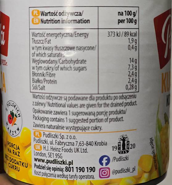 KUKURYDZA KONSERWOWA PUDLISZKI 150GR