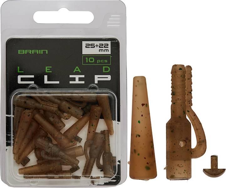 Brain Lead Clip With Cone 25+22mm Camo 10 szt/opa