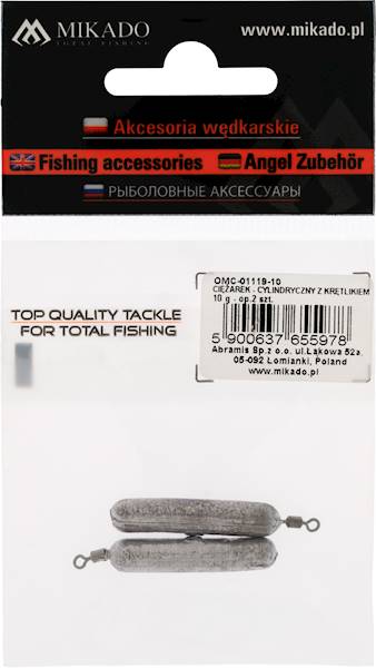 CIĘŻAREK - CYLINDRYCZNY Z KRĘTLIKIEM - 10g 2szt