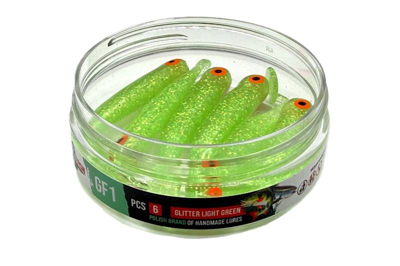 GF1 7cm glitter light green 6 szt.