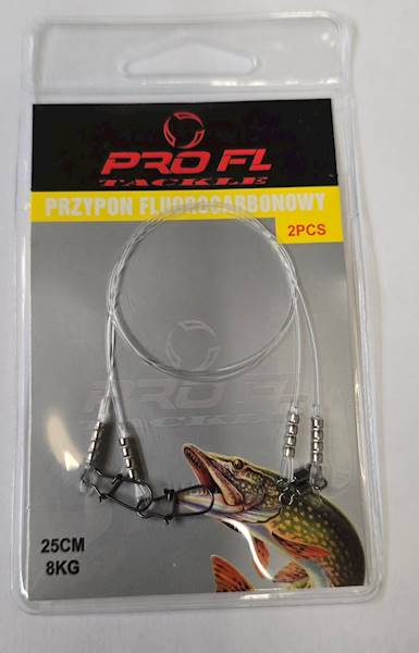 PRZYPON FLUOROCARBONOWY 25CM 8KG 2SZT