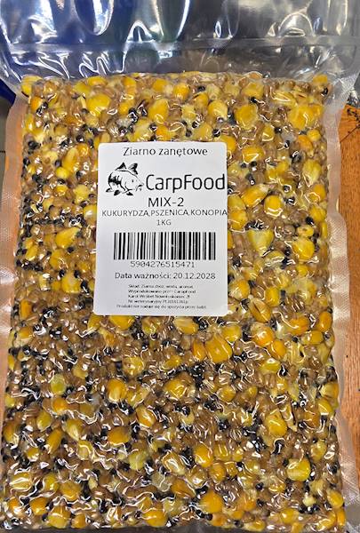 KUKURYDZA PSZENICA KONOPIA MIX CarpFood gotowa 1kg