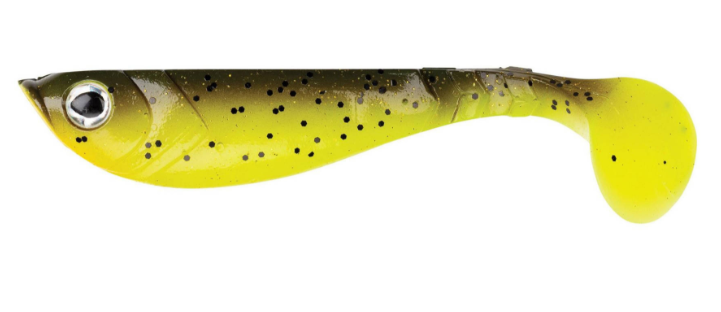 GUMA BERKLEY PULSE SHAD - BROWN CHARTREUSE 6CM 