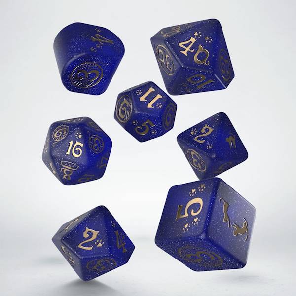 Komplet Kości RPG Cats niebieskie