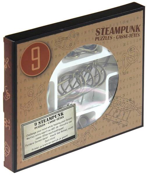 Łamigłowki metalowe 9szt Steampunk Brązowe