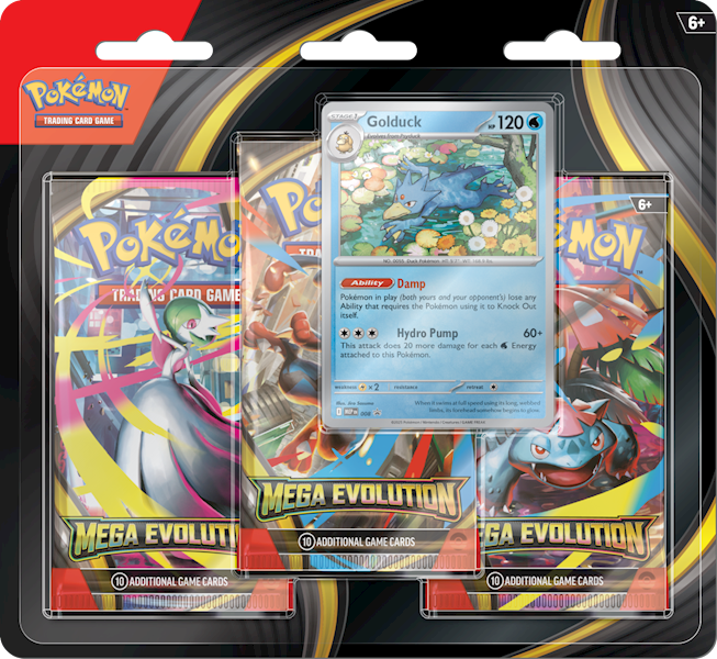 PTCG Mega Evolution 3-Pack Blister Golduck