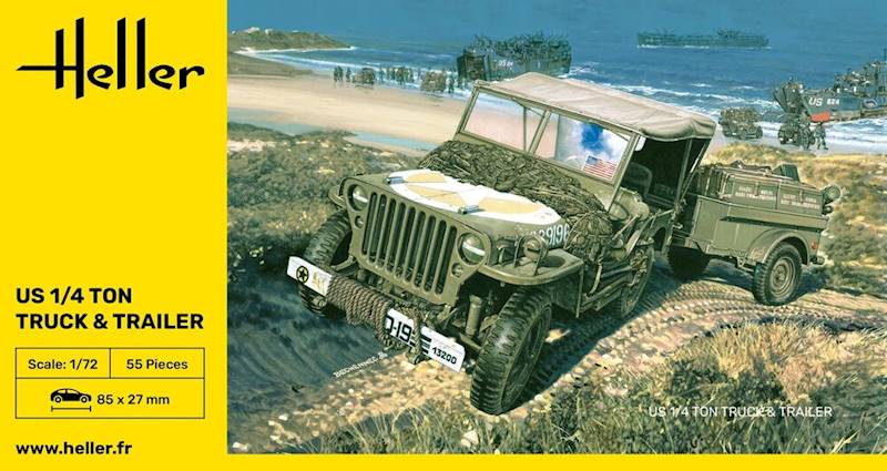 Model Jeep Wilis z Przyczepą