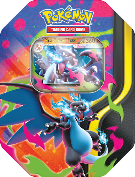 PTCG ME Mega Charizard Tin - Mega Charizard X