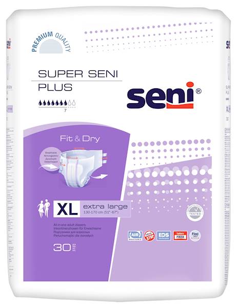 Super Seni Plus XL A30 Pieluchy na rzepy