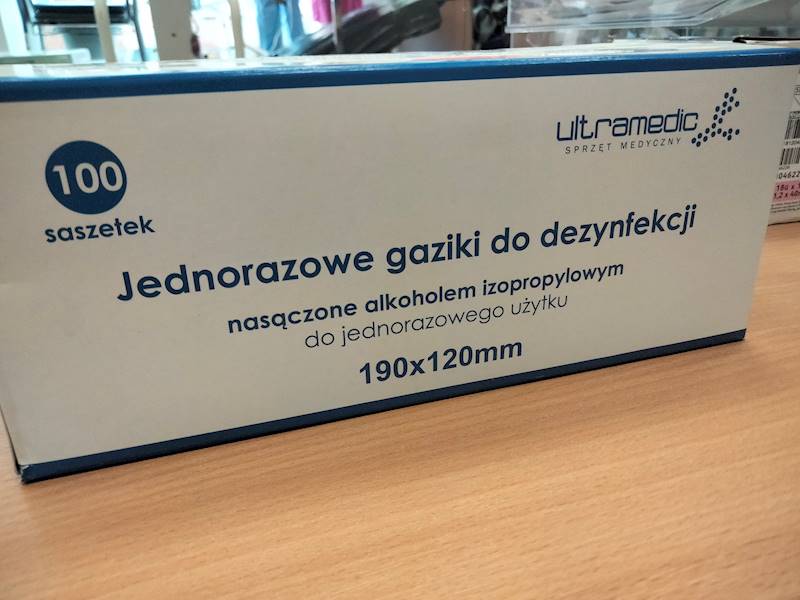 Jednorazowe gaziki do dezynfekcji 190x120mm ULTRA