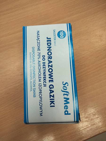 Jednorazowe gaziki do dezynfekcji SoftMed