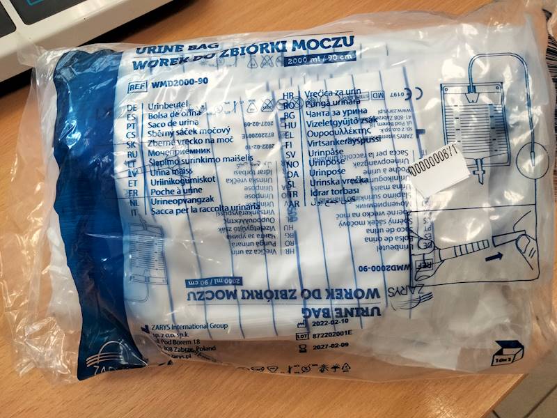 Worek do zbiórki moczu 2000ml/90cm Zarys
