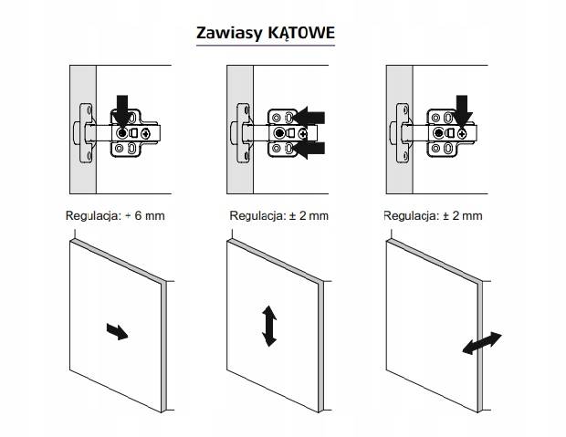Zawias SEVROLL Kątowy 90st równoległy cichy domyk (2szt)