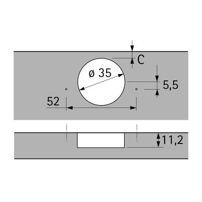 Zawias Slide-on 2333 T-42 K0 nakładany