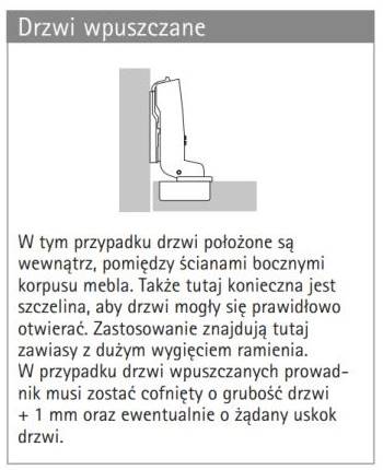 Zawias Hettich Intermat wpuszczany