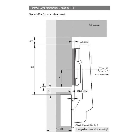 Zawias równoległy Hettich Intermat 9936 W90