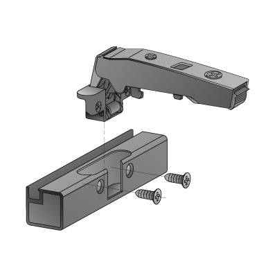 Zawias Hettich nakładany Sensys 8638i z Silent System, do ramek aluminiowych SREBRNY
