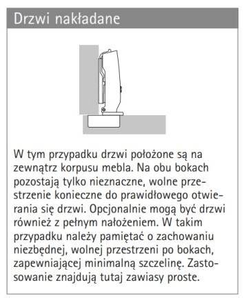 Zawias nakładany Hettich Sensys czarny bez sprężyny