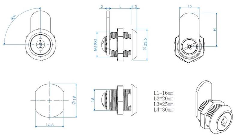 Zamek X1916 CAM09 FT