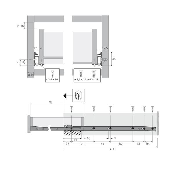 Prowadnica rolkowa Hettich FR 402 L=400 25kg 