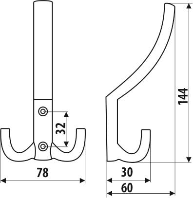 Wieszak meblowy potrójny Gamet WP14 aluminium