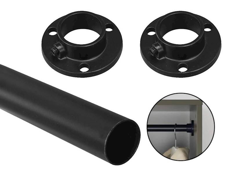Drążek meblowy rura fi25 L-2000mm czarny