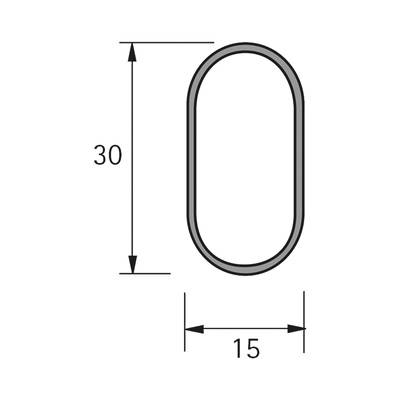 Rura ubraniowa Hettich 30x15mm, 2m