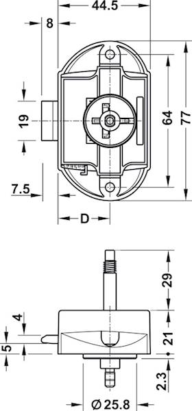 Zamek baskwilowy Push-lock Hafele