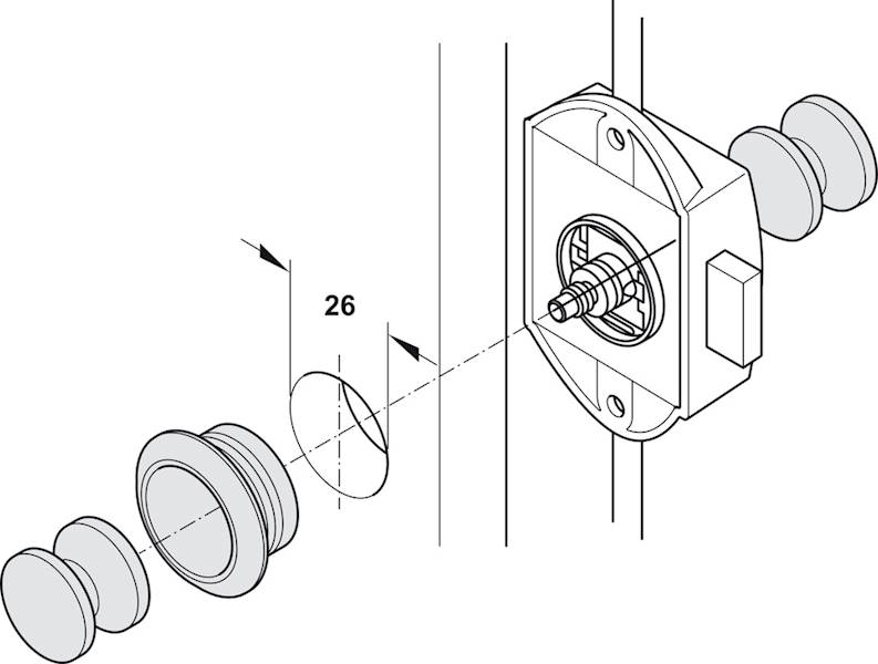 Zamek baskwilowy Push-lock Hafele