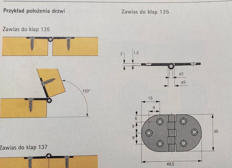 Zawias do klap 135