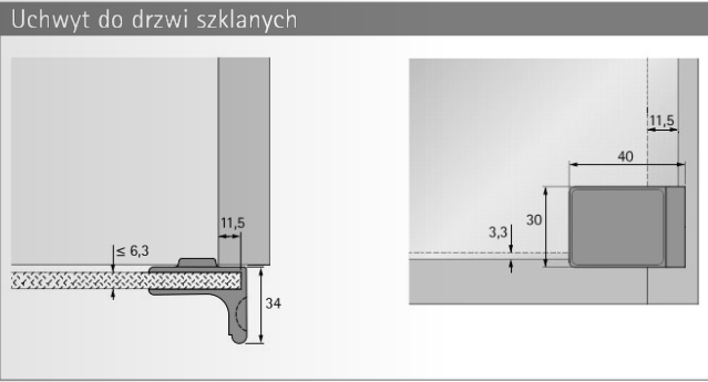 Uchwyt do szkła nikiel mat