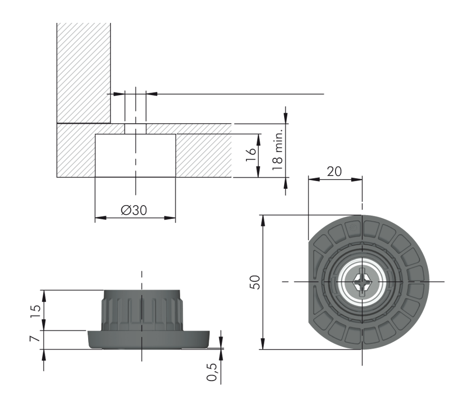 STOPKA NIEWID 18 MM REGULATOR H-32 CAMAR